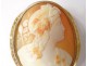 Cameo brooch solid 18 carat gold portrait young woman antique nineteenth