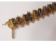 Bracelet bijou or massif 18 carats saphirs bleus 39,93gr gold XXème siècle