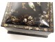 Box wooden box blackened pearl flowers lily gilding Napoleon III nineteenth