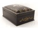 Box wooden box blackened pearl flowers lily gilding Napoleon III nineteenth