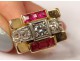 Gold tank ring solid 18k gold diamond ring 13.67 gr twentieth century