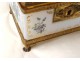 Box box white opaline gilt flowers golden brass Charles X nineteenth