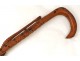 Cane old wooden carved serpent branch thorns Folk Art XIX