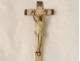 Petit bénitier crucifix buis sculpté Christ janséniste croix XVIIIème