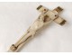 Petit bénitier crucifix buis sculpté Christ janséniste croix XVIIIème