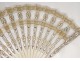 Fan carved inlaid antique french silk fan nineteenth century gilding