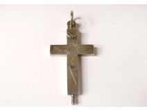 Cross reliquary pendant Sterling silver reliquary cross crucifixion nineteenth