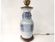 blue-white Chinese porcelain baluster vase lamp flowers nineteenth dragons