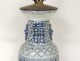 blue-white Chinese porcelain baluster vase lamp flowers nineteenth dragons