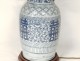 blue-white Chinese porcelain baluster vase lamp flowers nineteenth dragons