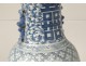 blue-white Chinese porcelain baluster vase lamp flowers nineteenth dragons