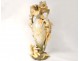 Vase porcelaine Royal Dux Amphora femme sirène lyre angelot Art Nouveau 19è