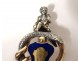 Chatelaine enamelled silver gilt cherubs snakes nineteenth crest jewel