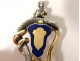 Chatelaine enamelled silver gilt cherubs snakes nineteenth crest jewel