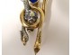 Chatelaine enamelled silver gilt cherubs snakes nineteenth crest jewel