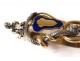 Chatelaine enamelled silver gilt cherubs snakes nineteenth crest jewel