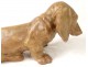 basset dog sculpture HB Quimper faience Jacques Nam twentieth century