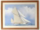 Gouache marine bateau voilier yatch régate mer Léon Haffner XXème siècle