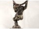 Porte-piques bronze argenté Christofle animal fantastique gnome XIXè siècle