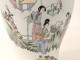 Chinese porcelain baluster vase women courtesans landscape nineteenth flowers