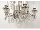 Chandelier crystal chandelier 6 lights cut steel suspension nineteenth century