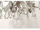 Chandelier crystal chandelier 6 lights cut steel suspension nineteenth century