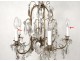 Chandelier crystal chandelier 6 lights cut steel suspension nineteenth century