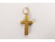 miniature gold reliquary pendant solid 18K cross hair reliquary nineteenth