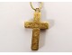 miniature gold reliquary pendant solid 18K cross hair reliquary nineteenth