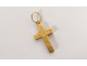 miniature gold reliquary pendant solid 18K cross hair reliquary nineteenth