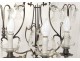 girandoles pair 3 lights chandelier crystal cut steel twentieth lyre