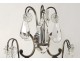 girandoles pair 3 lights chandelier crystal cut steel twentieth lyre