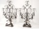 girandoles pair 3 lights chandelier crystal cut steel twentieth lyre