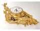 Cartel Louis XV gilt bronze openwork flowers foliage clock Napoleon III XIXth