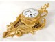 Cartel Louis XV gilt bronze openwork flowers foliage clock Napoleon III XIXth