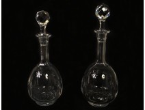 Lot 2 crystal decanters decoration carved star late nineteenth century