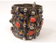 Hinged bracelet silver enamels Algeria Kabyle Berber Maghreb XXth century