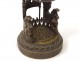 Veilleuse lampe bronze gothique chevaliers Restauration XIXème siècle