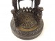 Veilleuse lampe bronze gothique chevaliers Restauration XIXème siècle