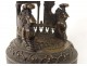 Veilleuse lampe bronze gothique chevaliers Restauration XIXème siècle