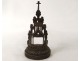 Veilleuse lampe bronze gothique chevaliers Restauration XIXème siècle