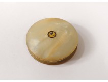 Small round box pearl antique solid gold box french nineteenth century