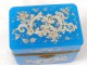 box casket Charles X opaline blue enameled gilt flowers nineteenth century