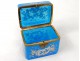 box casket Charles X opaline blue enameled gilt flowers nineteenth century