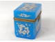 box casket Charles X opaline blue enameled gilt flowers nineteenth century