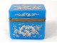 box casket Charles X opaline blue enameled gilt flowers nineteenth century