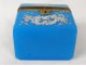 box casket Charles X opaline blue enameled gilt flowers nineteenth century