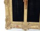 Christ crucifix carved wooden frame stuccoed palmette flowers XIXth century