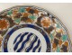 4 plates porcelain Imari Japan flowers gilding fruits signed nineteenth century