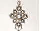 Sterling silver reliquary cross abroad rock crystal angels Virgin XIXth